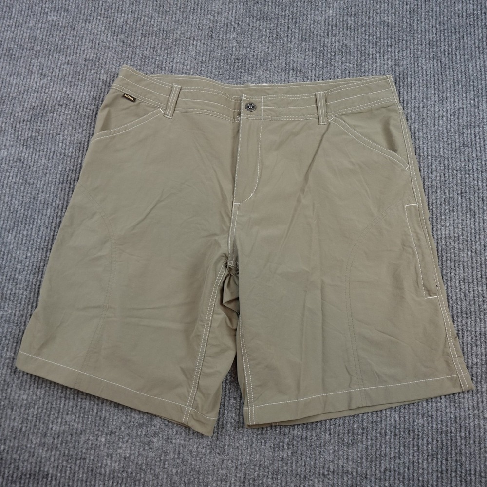 Kuhl Cargo Shorts Mens 40 Beige Microfiber Relaxed Fit Hiking Outdoor Travel